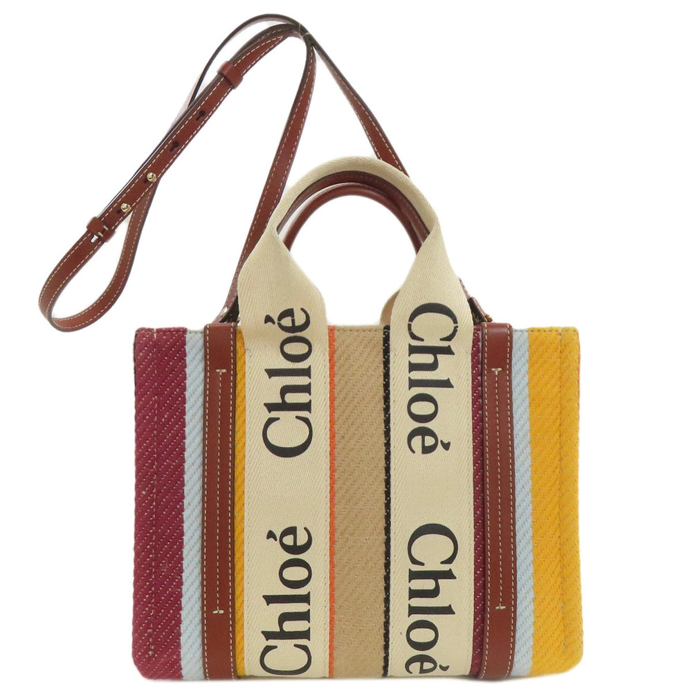 Chloe Handbag Woody Canvas Black